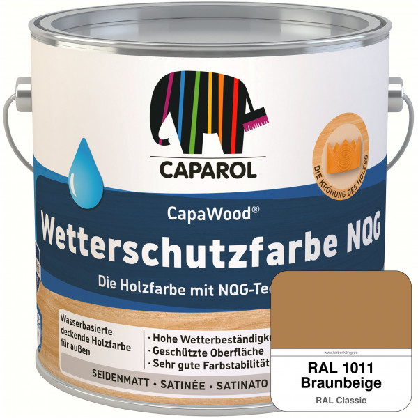 CapaWood® Wetterschutzfarbe NQG (RAL 1011 Braunbeige) - ersetzt Capadur Wetterschutzfarbe NQG