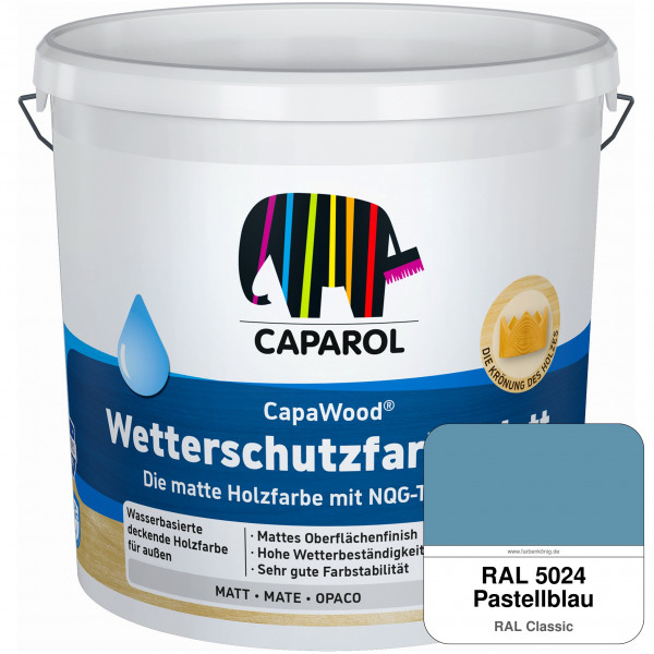 CapaWood® Wetterschutzfarbe Matt (RAL 5024 Pastellblau) - ersetzt Capadur Wetterschutzfarbe Matt