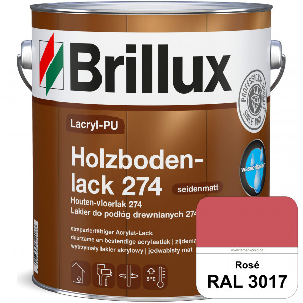 Lacryl-PU Holzbodenlack 274 (RAL 3017 Rosa) hochwertige & widerstandsfähige, deckende Versiegelungen
