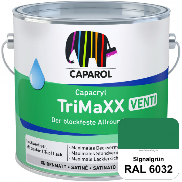 Capacryl TriMaXX Venti (RAL 6032 Signalgrün) Der blockfeste Allrounder für Fenster & Türen