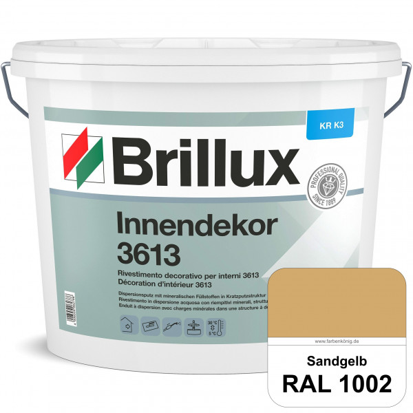 Innendekor ELF KR-K3 3613 (RAL 1002 Sandgelb) Kratzputz nach zur Erzielung dekorativer und strapazie