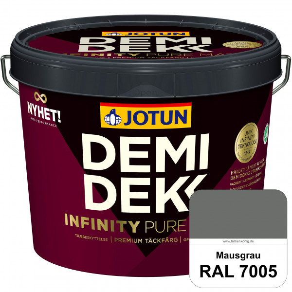 DEMIDEKK Infinity Pure Mat - Deckende, matte Holzfarbe (RAL 7005 Mausgrau)