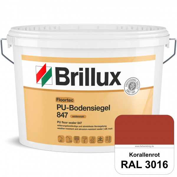 Floortec PU-Bodensiegel ELF 847 (RAL 3016 Korallenrot) seidenmatt, witterungsbeständig, außen & inne