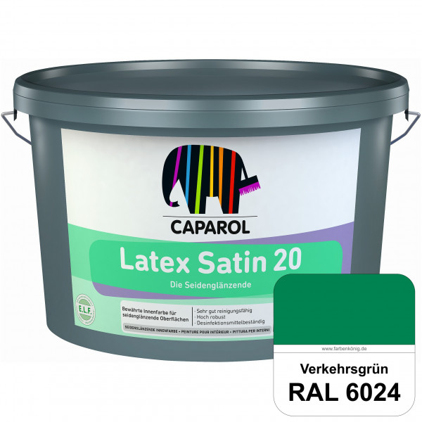 Latex Satin 20 (RAL 6024 Verkehrsgrün) strapazierfähige seidenglänzende Latexfarbe (Innen)