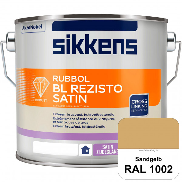Rubbol BL Rezisto Satin (RAL 1002 Sandgelb) seidenglänzender und strapazierfähiger Lack (wasserbasie