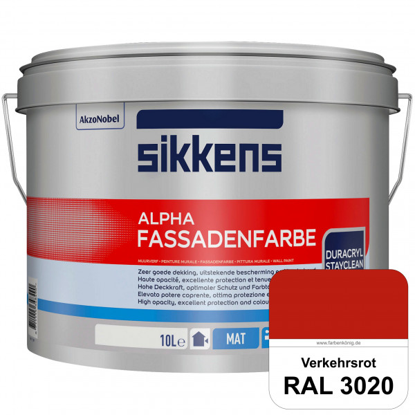 Alpha Fassadenfarbe (RAL 3020 Verkehrsrot)