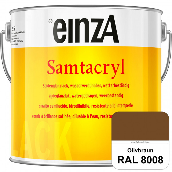 einzA Samtacryl (RAL 8008 Olivbraun) wetterbeständige seidenglänzende Acryl-PU-Lackfarbe