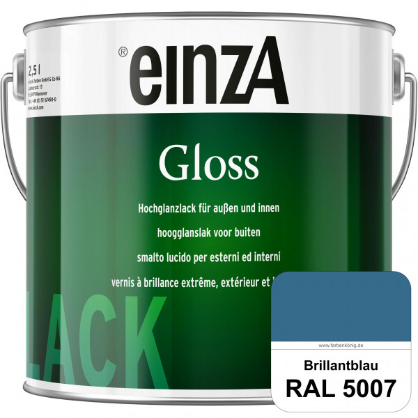 einzA Gloss (RAL 5007 Brillantblau) Hochwertiger Alkydharzlack in Premium-Qualität, hochglänzend.
