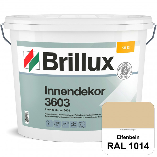 Innendekor ELF KR-K1 3603 (RAL 1014 Elfenbein) Kratzputz nach zur Erzielung dekorativer und strapazi