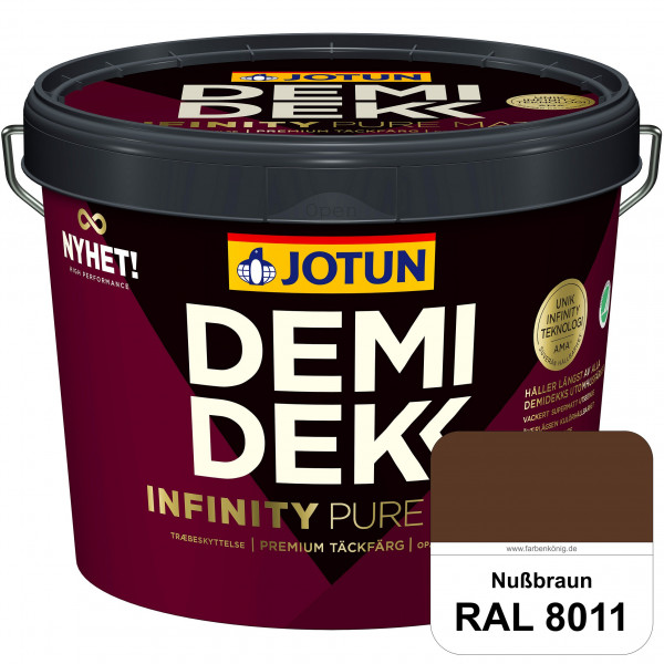 DEMIDEKK Infinity Pure Matt - Deckende, matte Holzfarbe (RAL 8011 Nußbraun)