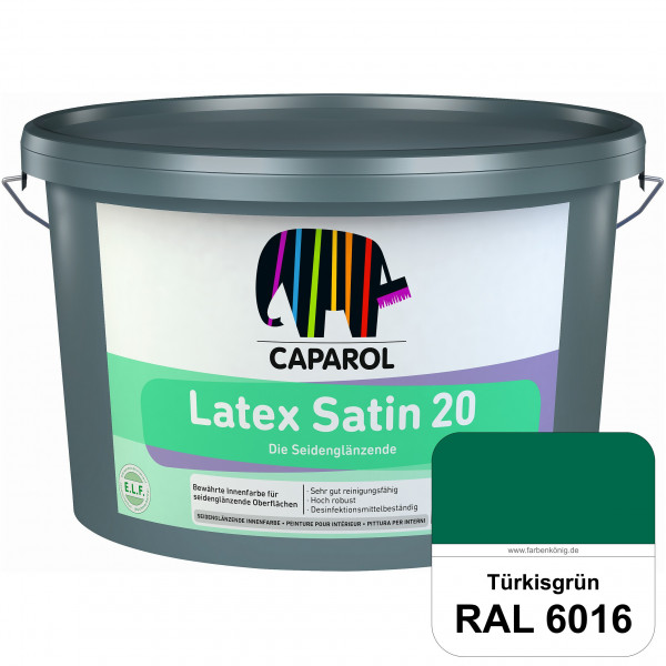 Latex Satin 20 (RAL 6016 Türkisgrün) strapazierfähige seidenglänzende Latexfarbe (Innen)