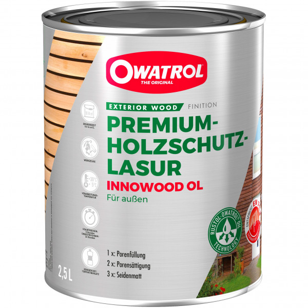 Owatrol INNOWOOD OL  Universal-Holzlasur (B-Ware) - 2,5 Liter (Eiche Hell - Owatrol)