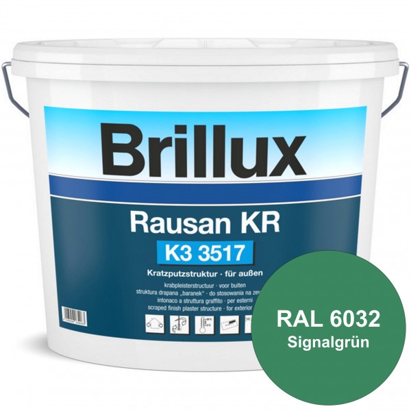 Rausan KR K3 3517 mit Protect (RAL 6032 Signalgrün) Organisch gebundener Kratzputz für wetterbeständ
