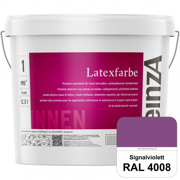 einzA Latexfarbe Premium (RAL 4008 Signalviolett) Hochwertige scheuerbeständige seidenglänzende Late