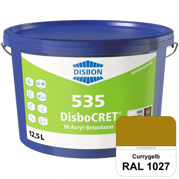 DisboCRET 535 1K-Acryl-Betonlasur (RAL 1027 Currygelb) Schutzbeschichtung für Beton im Außenbereich