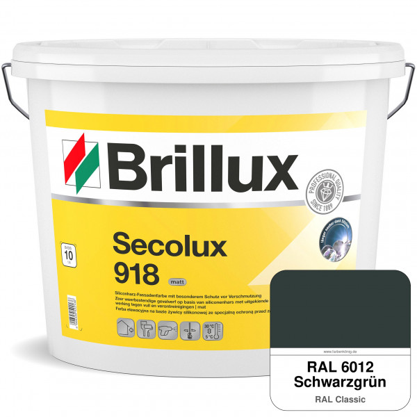 Secolux 918 TSR-Formel (RAL 6012 Schwarzgrün) für den Einsatz auf WDVS - ehemals Silicon-Fassadenfar