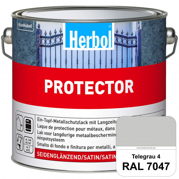 Protector (RAL 7047 Telegrau 4) Seidenglänzende Spezialbeschichtung für Eisen- und NE-Metalle (außen