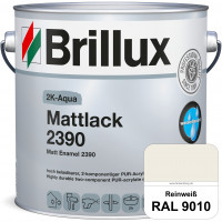 2K-Aqua Mattlack 2390 (RAL 9010 Reinweiß) mechanisch und chemisch hoch belastbar für außen & innen