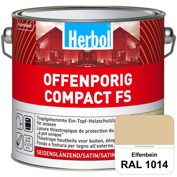 Offenporig Compact FS (RAL 1014 Elfenbein) Rationelle & thixotrope Ein-Topf-Holzlasur (außen)