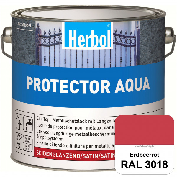 Protector Aqua (RAL 3018 Erdbeerrot) Lack für Eisen, Stahl und NE-Metalle (Innen&Außen)