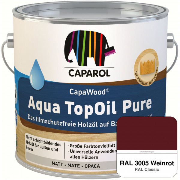 CapaWood® AquaTopOil Pure (RAL 3005 Weinrot) - ersetzt CapaGreen Holz-Öl Aqua