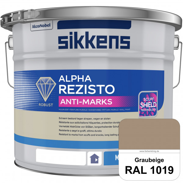 Alpha Rezisto Anti-Marks (RAL 1019 Graubeige) Extrem widerstandsfähige Innenwandfarbe