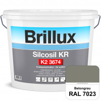 Silcosil KR K2 3674 (RAL 7023 Betongrau) siliconverstärkter Dekorputz, Kratzputzstruktur, wetterbest