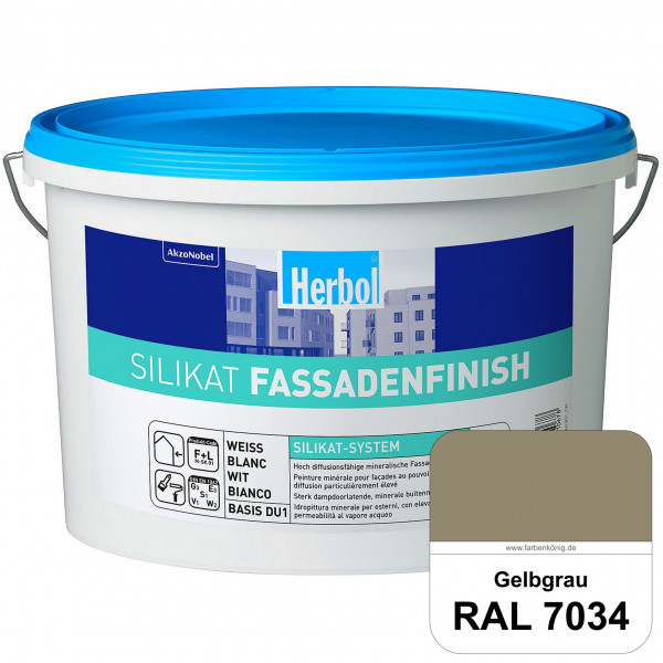 Silikat FassadenFinish (RAL 7034 Gelbgrau) mineralische Fassadenfarbe für den natürlichen Fassadensc