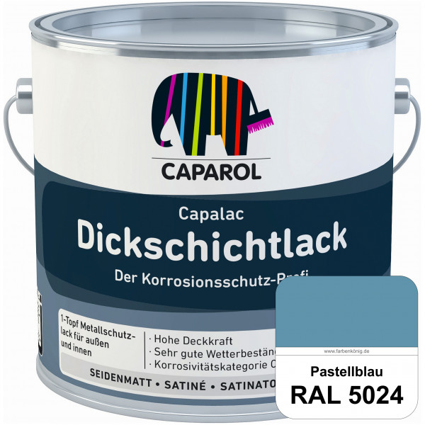 Capalac Dickschichtlack (RAL 5024 Pastellblau) 1-Topf Metallschutzlack (löselmittelhaltig) innen & a