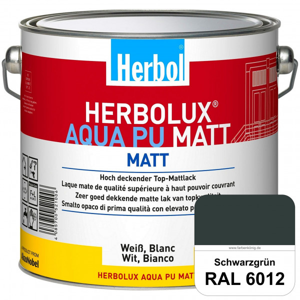 Herbolux Aqua PU Matt (RAL 6012 Schwarzgrün) Top-PU-Mattlack auf Wasserbasis (Innen)
