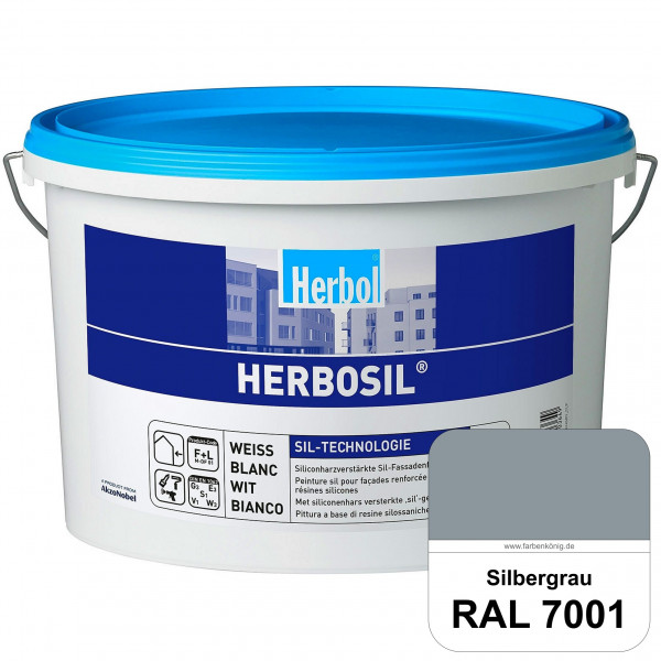 Herbosil (RAL 7001 Silbergrau) streiflichtunempfindliche siliconharzverstärkte Fassadenfarbe
