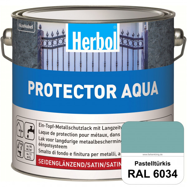 Protector Aqua (RAL 6034 Pastelltürkis) Lack für Eisen, Stahl und NE-Metalle (Innen&Außen)