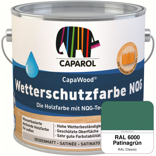 CapaWood® Wetterschutzfarbe NQG (RAL 6000 Patinagrün) - ersetzt Capadur Wetterschutzfarbe NQG