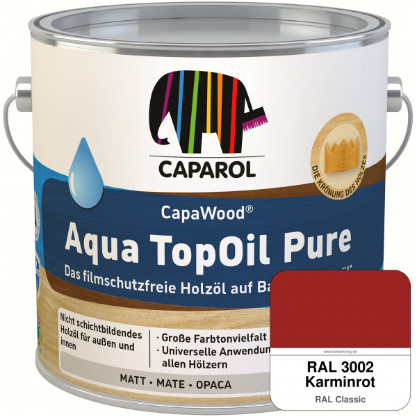 CapaWood® AquaTopOil Pure (RAL 3002 Karminrot) - ersetzt CapaGreen Holz-Öl Aqua