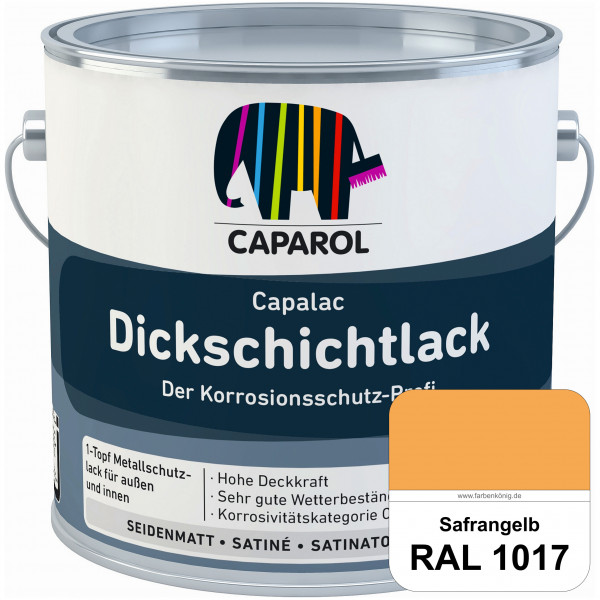 Capalac Dickschichtlack (RAL 1017 Safrangelb) 1-Topf Metallschutzlack (löselmittelhaltig) innen & au