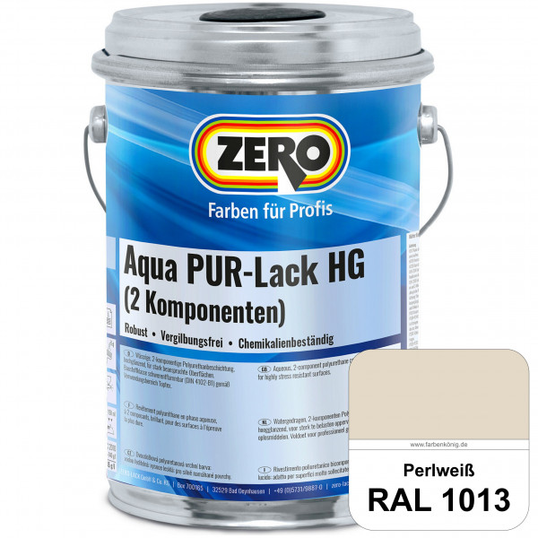 Aqua PUR-Lack HG inkl. Härter (RAL 1013 Perlweiß)