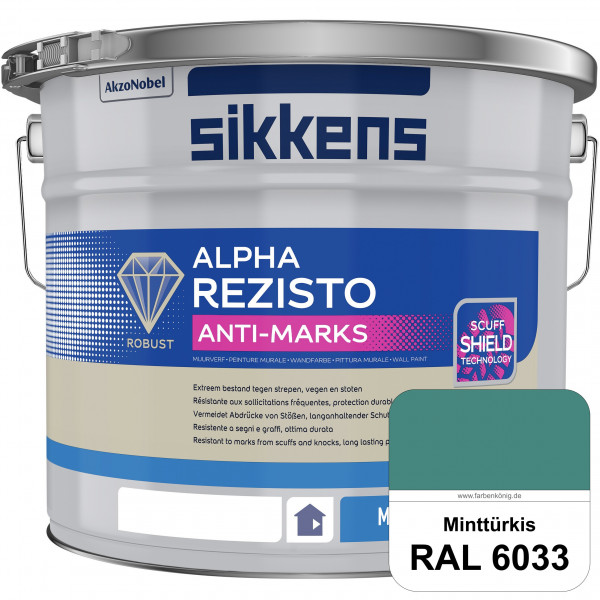 Alpha Rezisto Anti-Marks (RAL 6033 Minttürkis) Extrem widerstandsfähige Innenwandfarbe