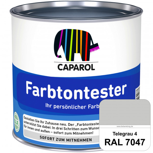Farbtontester (RAL 7047 Telegrau 4) Individuell abgetönte Dispersionsfarbe zum Anlegen von Farbtonmu