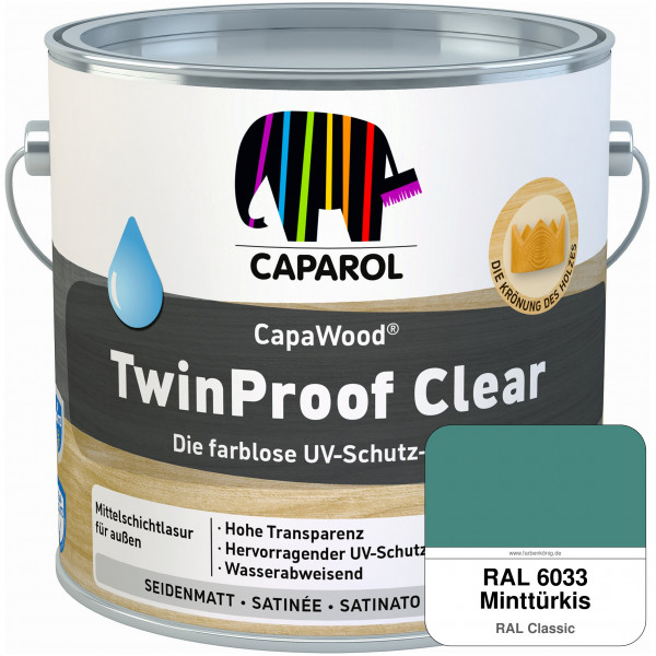 CapaWood® TwinProof Clear (RAL 6033 Minttürkis) - ersetzt Capadur TwinProof