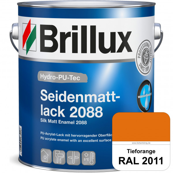 Hydro-PU-Tec Seidenmattlack 2088 (RAL 2011 Tieforange) PU-Seidenmattlack (wasserbasiert) innen