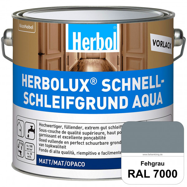 Schnellschleifgrund Aqua (RAL 7000 Fehgrau) wasserverdünnbarer Vorlack mit hervorragender Schleifbar