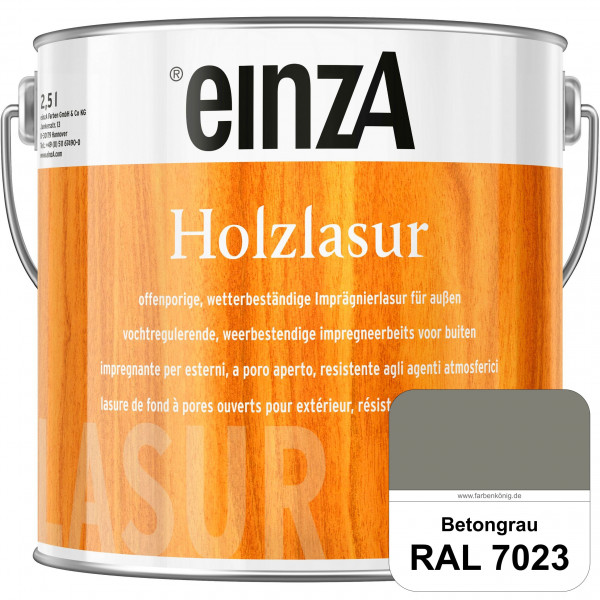 einzA Holzlasur (RAL 7023 Betongrau) Offenporige Imprägnierlasur für Außen-Holzbauteile