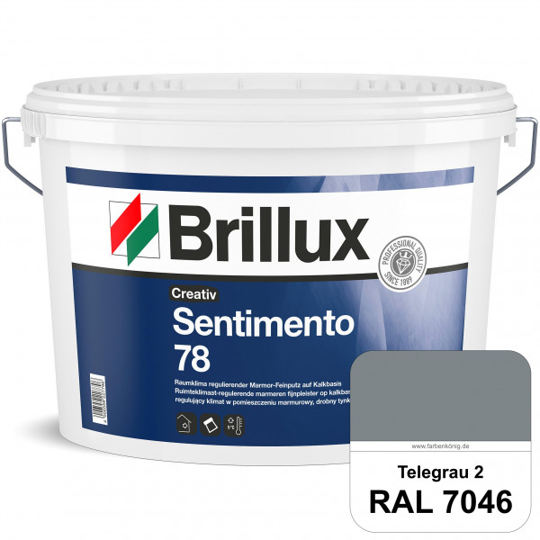 Creativ Sentimento 78 (RAL 7046 Telegrau 2) Marmor-Feinputz auf Kalkbasis, zur Erzielung matter Ober