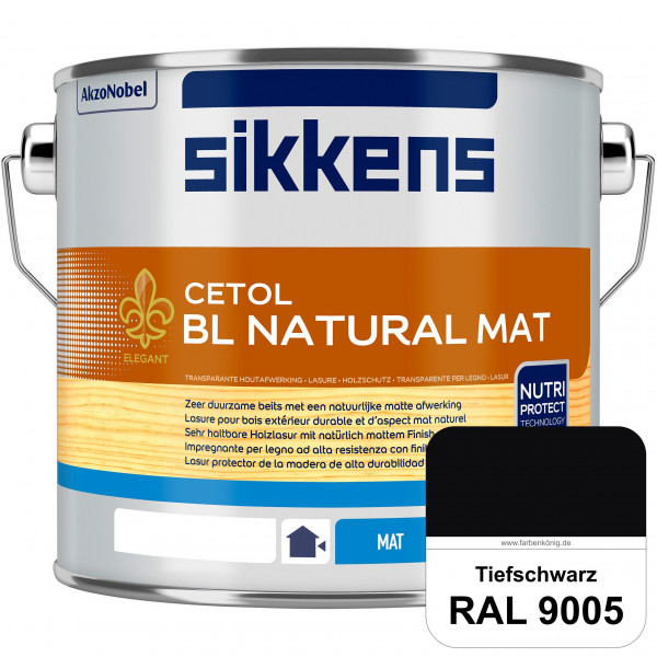 Cetol BL Natural Mat (RAL 9005 Tiefschwarz) Matte, wasserverdünnnbare Dünnschichtlasur