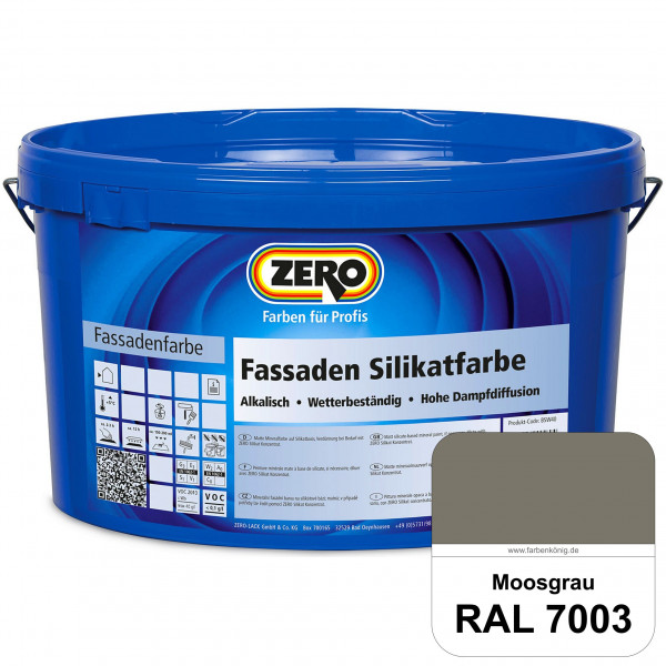 Fassaden Silikatfarbe (RAL 7003 Moosgrau)