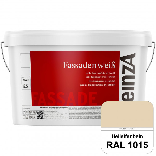 einzA Fassadenweiß (RAL 1015 Hellelfenbein) Sil-Fassadenfarbe gegen Schmutz & Vergrünung