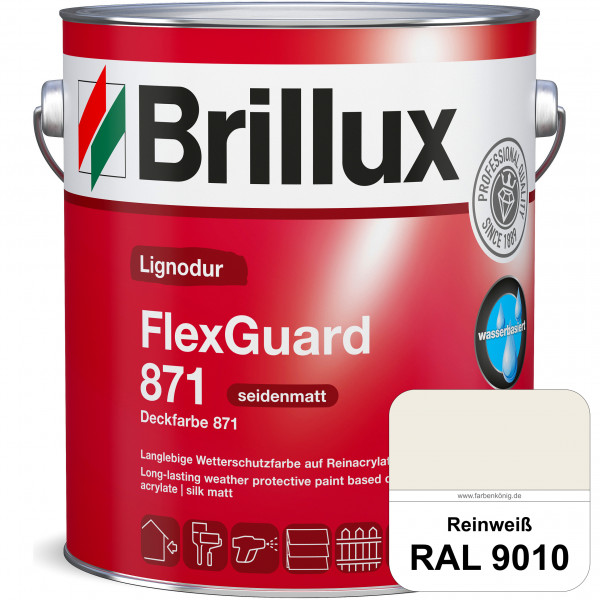 Lignodur FlexGuard 871 Deckfarbe 871 (B-Ware) - 0,75 Liter (RAL 9010 Reinweiß)
