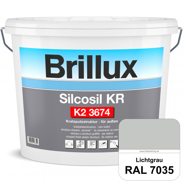 Silcosil KR K2 3674 (RAL 7035 Lichtgrau) siliconverstärkter Dekorputz, Kratzputzstruktur, wetterbest