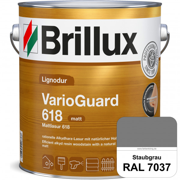 Mattlasur 618 (RAL 7037 Staubgrau) matte & wetterbeständige Lasur (lösemittelhaltig) für Laub- und N