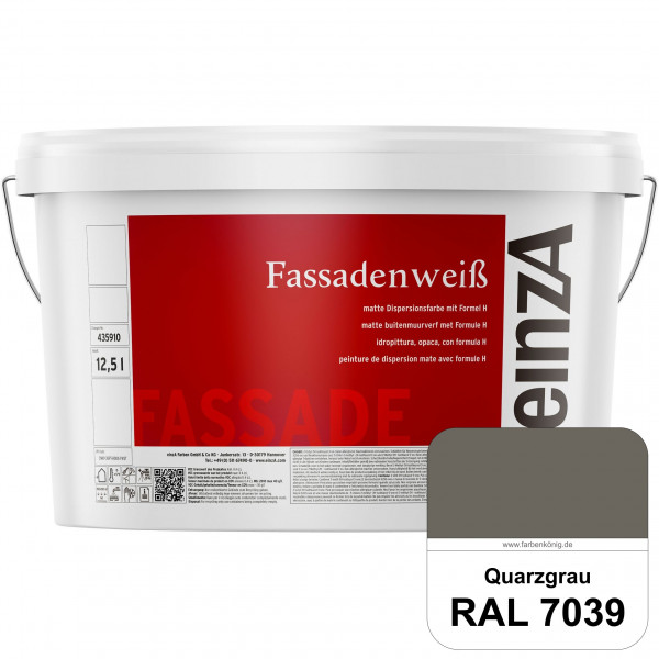 einzA Fassadenweiß (RAL 7039 Quarzgrau) Sil-Fassadenfarbe gegen Schmutz & Vergrünung